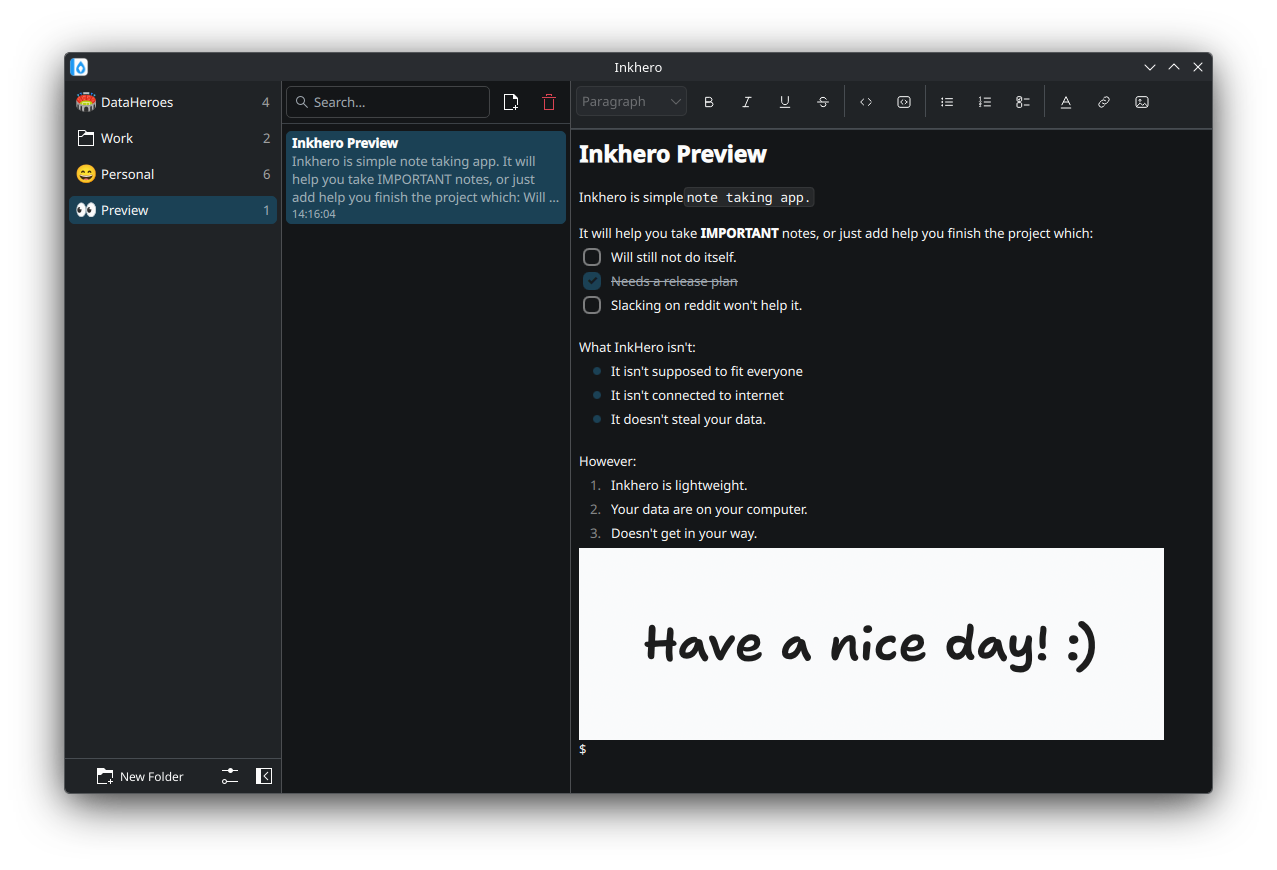 Inkhero main window