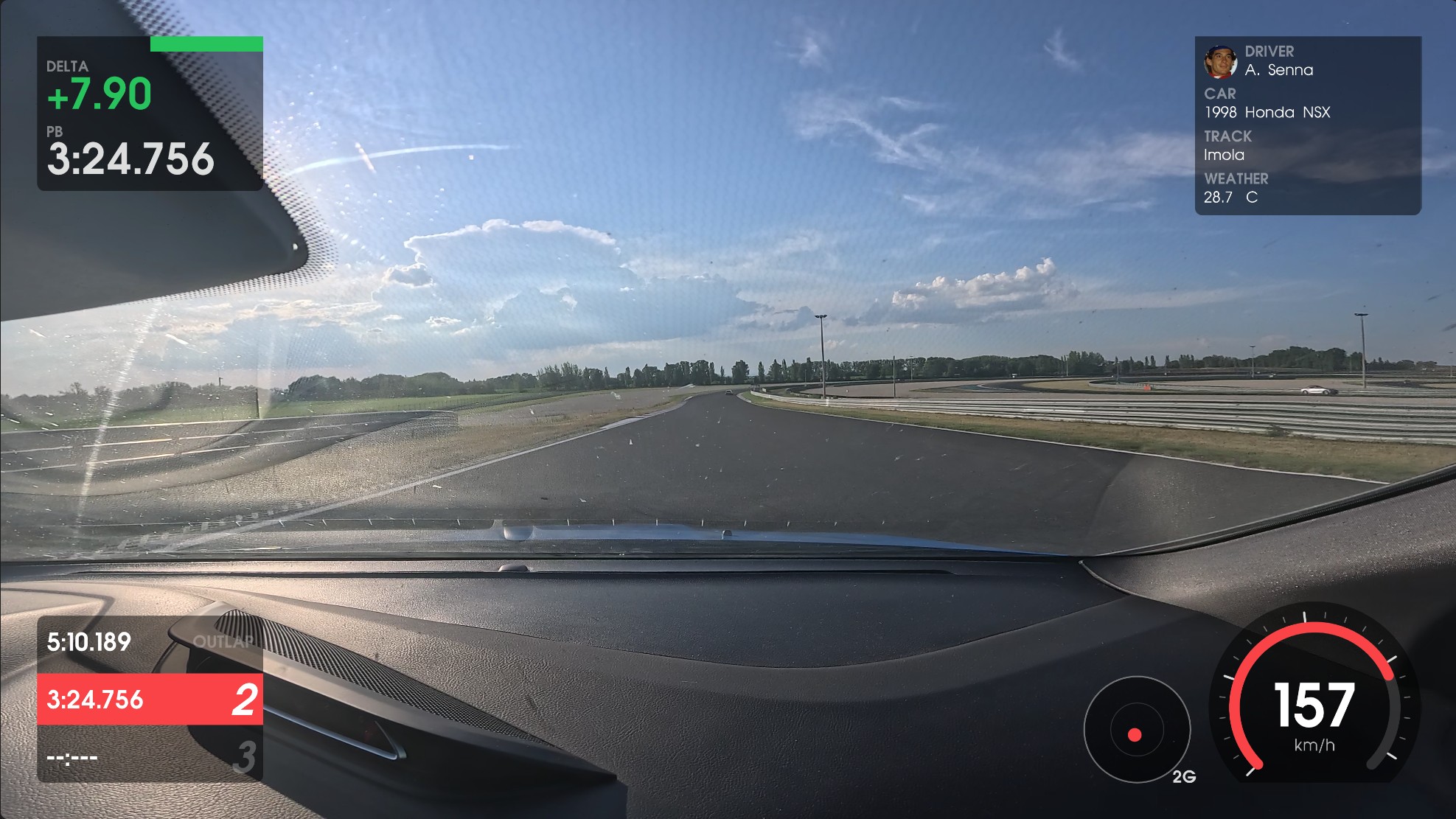 Same footage with the TrackHero overlay rendered in
