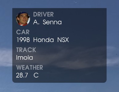 Driver and session info overlay